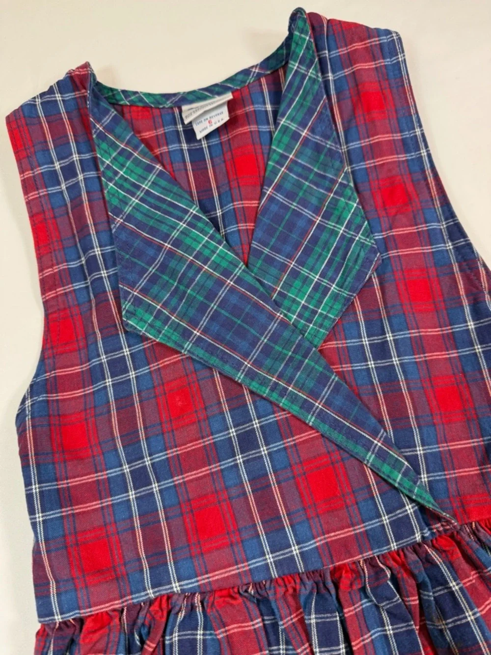 OSHKOSH B’GOSH VINTAGE 80s-90s‎ Plaid Collared Christmas Festive Dress Size 6